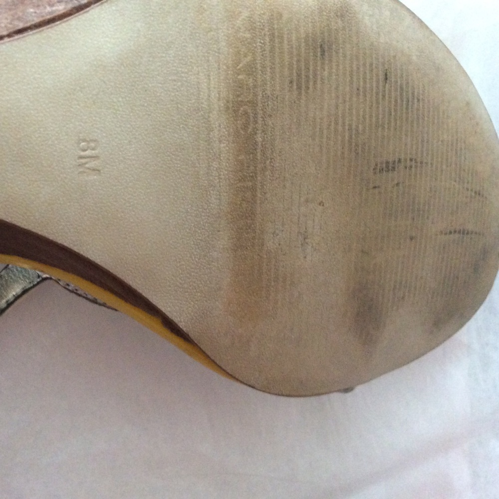 - Marc Fisher sandal/heels cream, silver, yellow patent leather - Picture 5 of 7